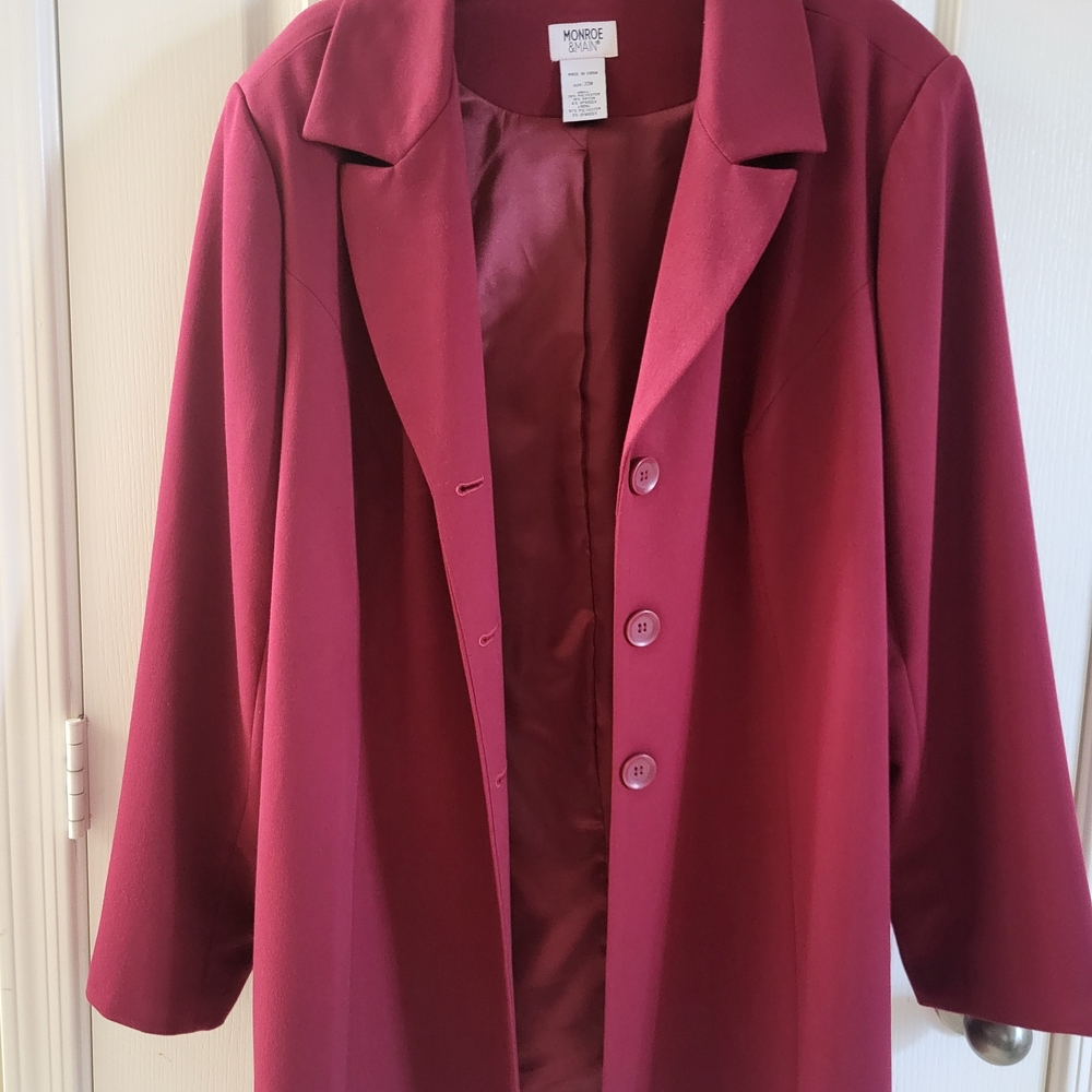 Monroe & Main Burgundy Trench Coat